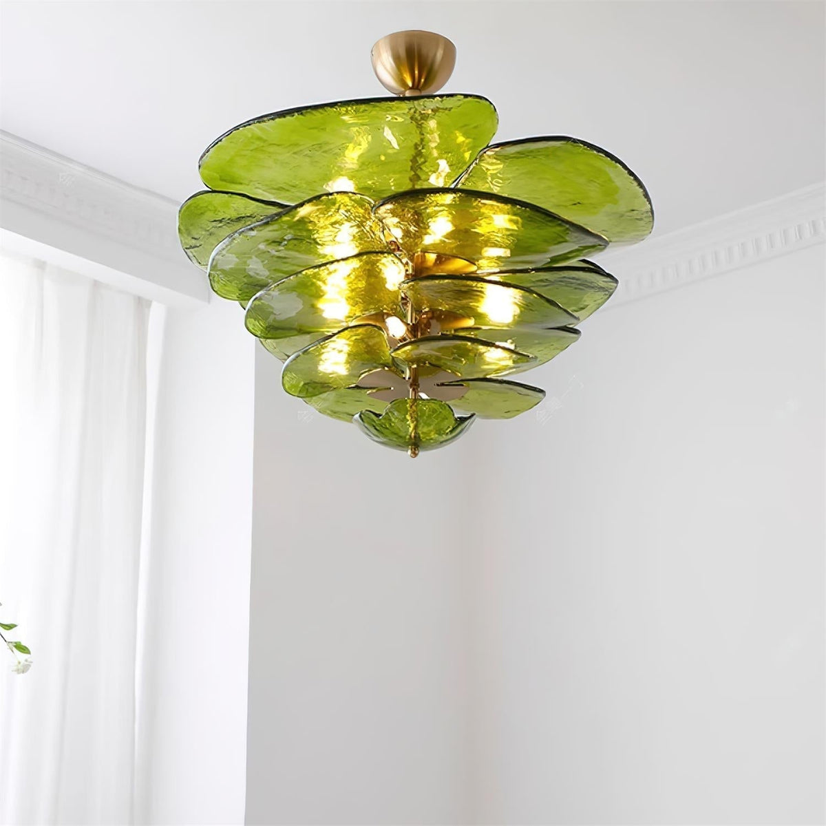 Crivs lampadario Oro vetro Murano petali lusso
