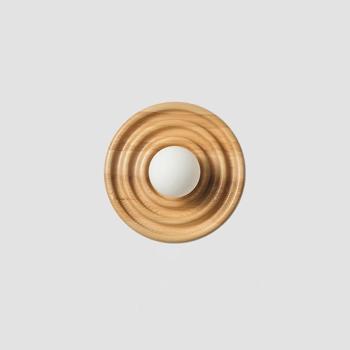 Aldinise lampada da parete Ripple con Corpo in legno di Faggio e Paralume Sferico in vetro