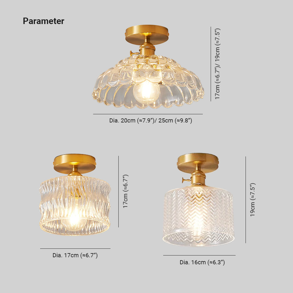 Arisha Lusso Plafoniere Transparente Metallo Vetro Corridoio