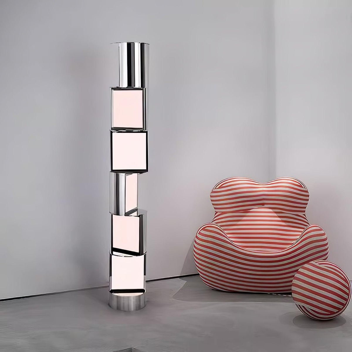 Votary lampada da terra in Colonna ad Acrilico
