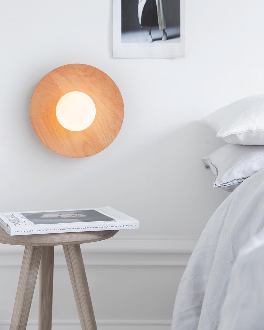 Eloza lampada da parete in legno e vetro moderna minimalista