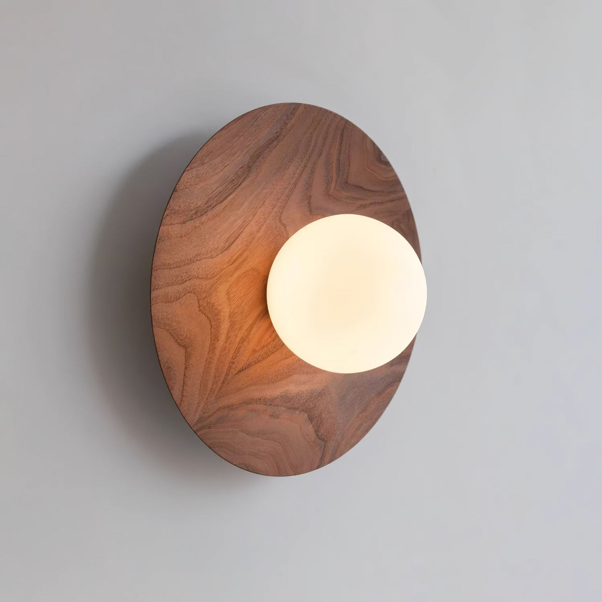Eloza lampada da parete in legno e vetro moderna minimalista