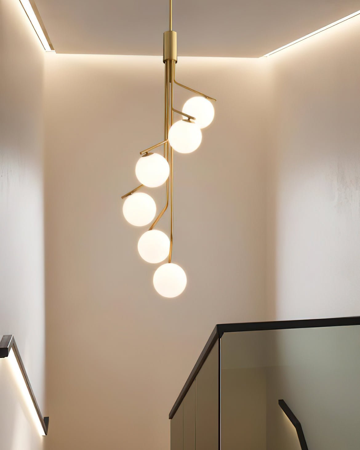 Solivine lampadario Oro Ramo sfera LED