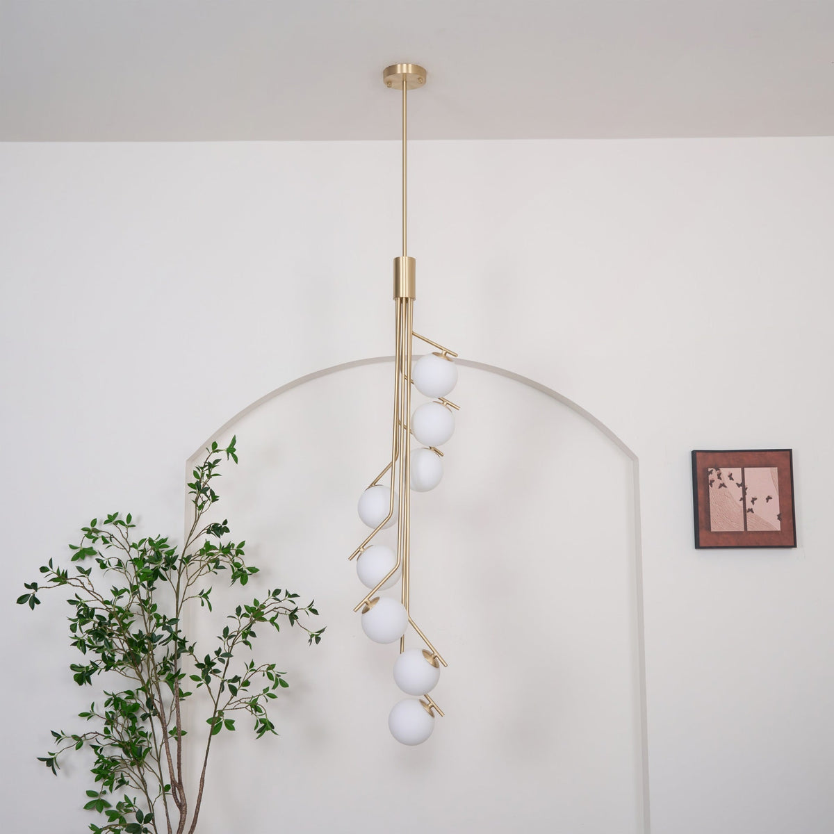 Solivine lampadario Oro Ramo sfera LED
