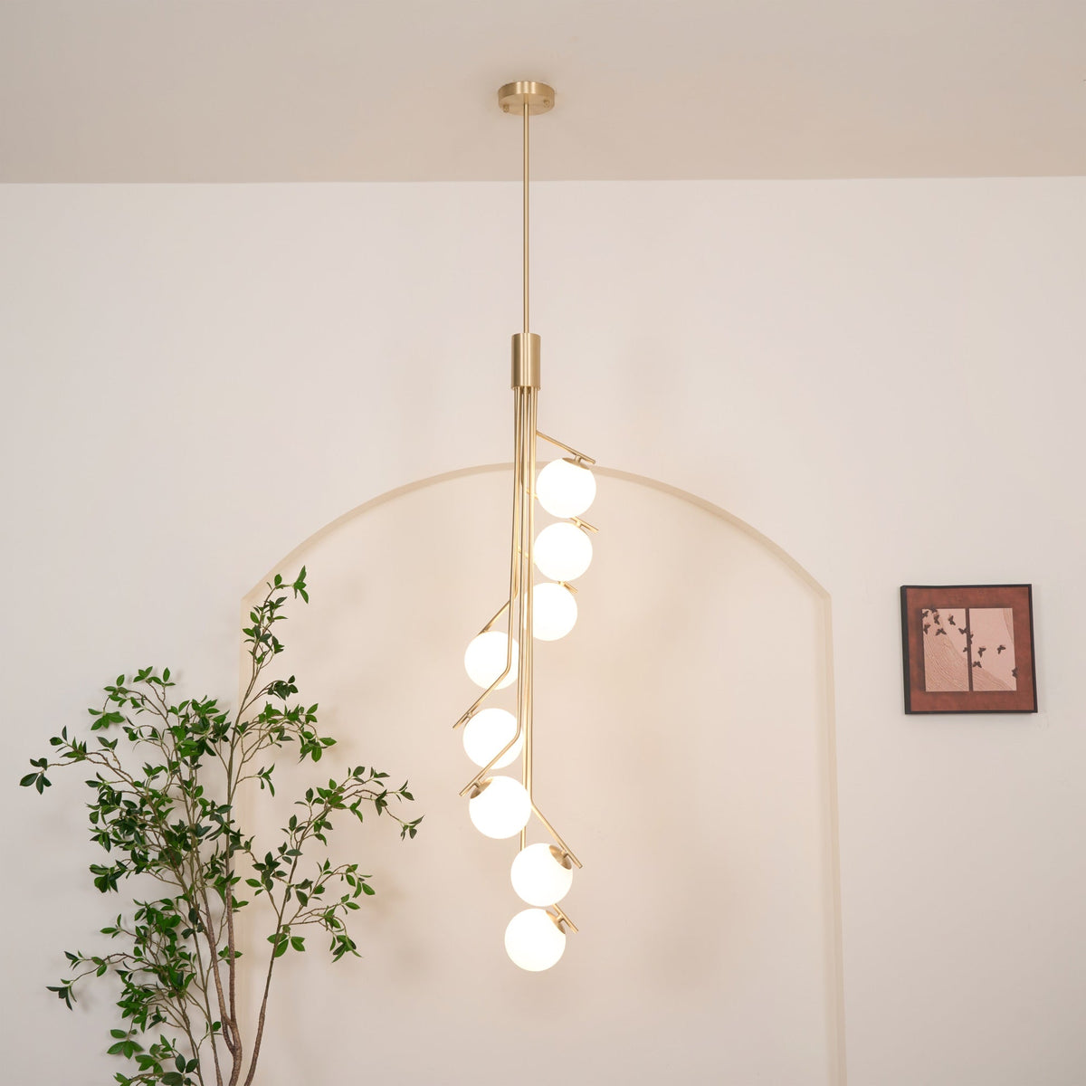 Solivine lampadario Oro Ramo sfera LED