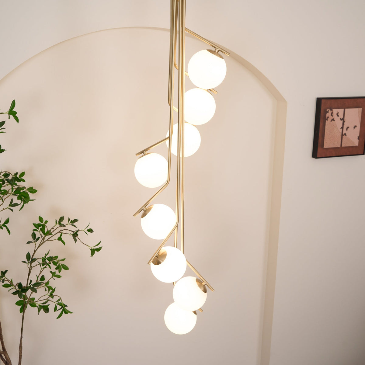 Solivine lampadario Oro Ramo sfera LED