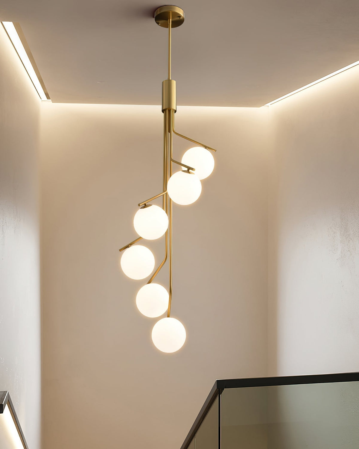 Solivine lampadario Oro Ramo sfera LED