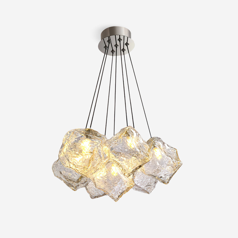 Pebine lampadario in vetro a ciottolo