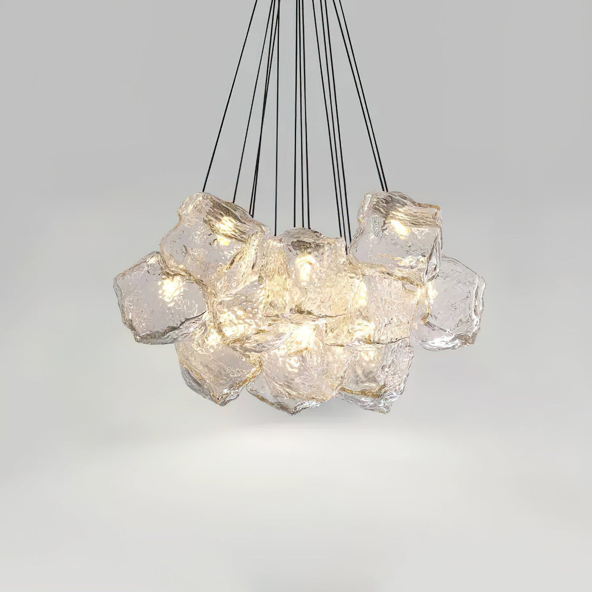 Pebine lampadario in vetro a ciottolo