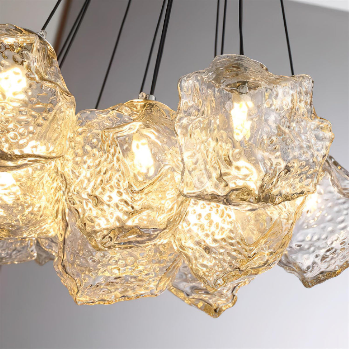 Pebine lampadario in vetro a ciottolo