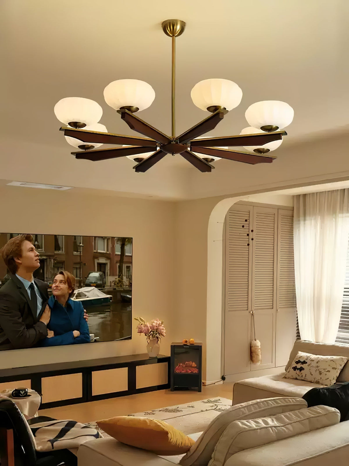 Uzoror lampadario Eleganza Tradizionale in legno vintage