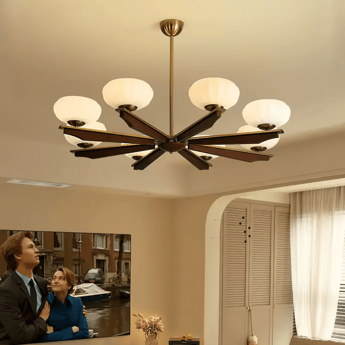 Uzoror lampadario Eleganza Tradizionale in legno vintage