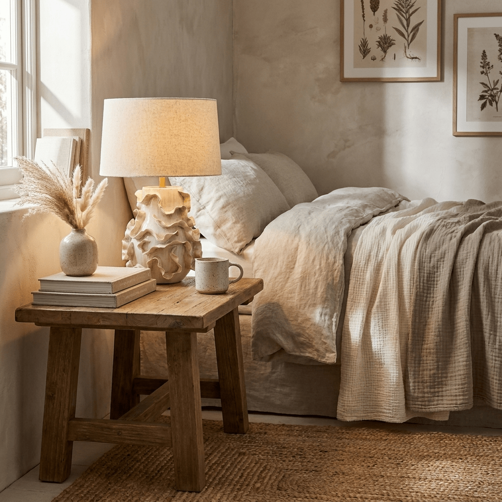 Elieielle lampada da tavolo in ceramica con bordo frangiato
