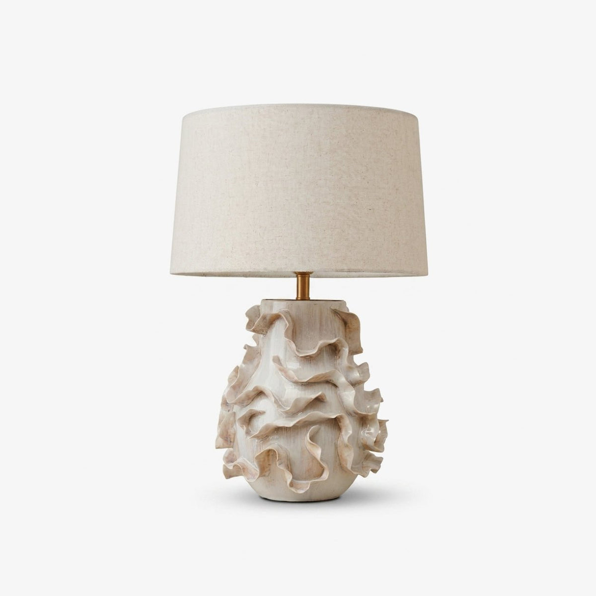 Elieielle lampada da tavolo in ceramica con bordo frangiato