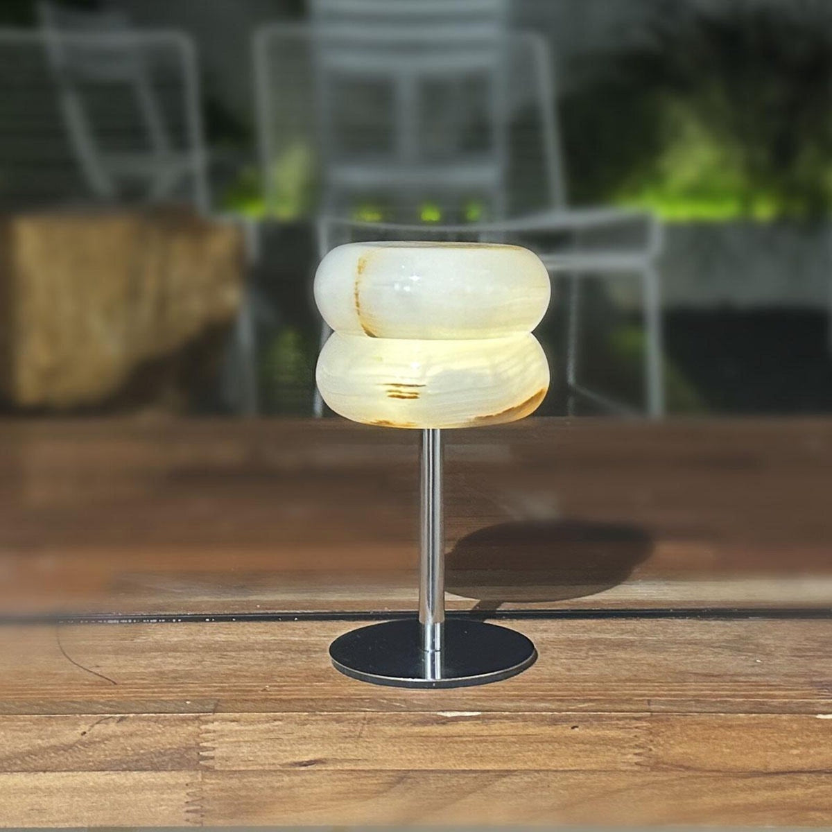 Nivaraine Donut lampada da tavolo in alabastro
