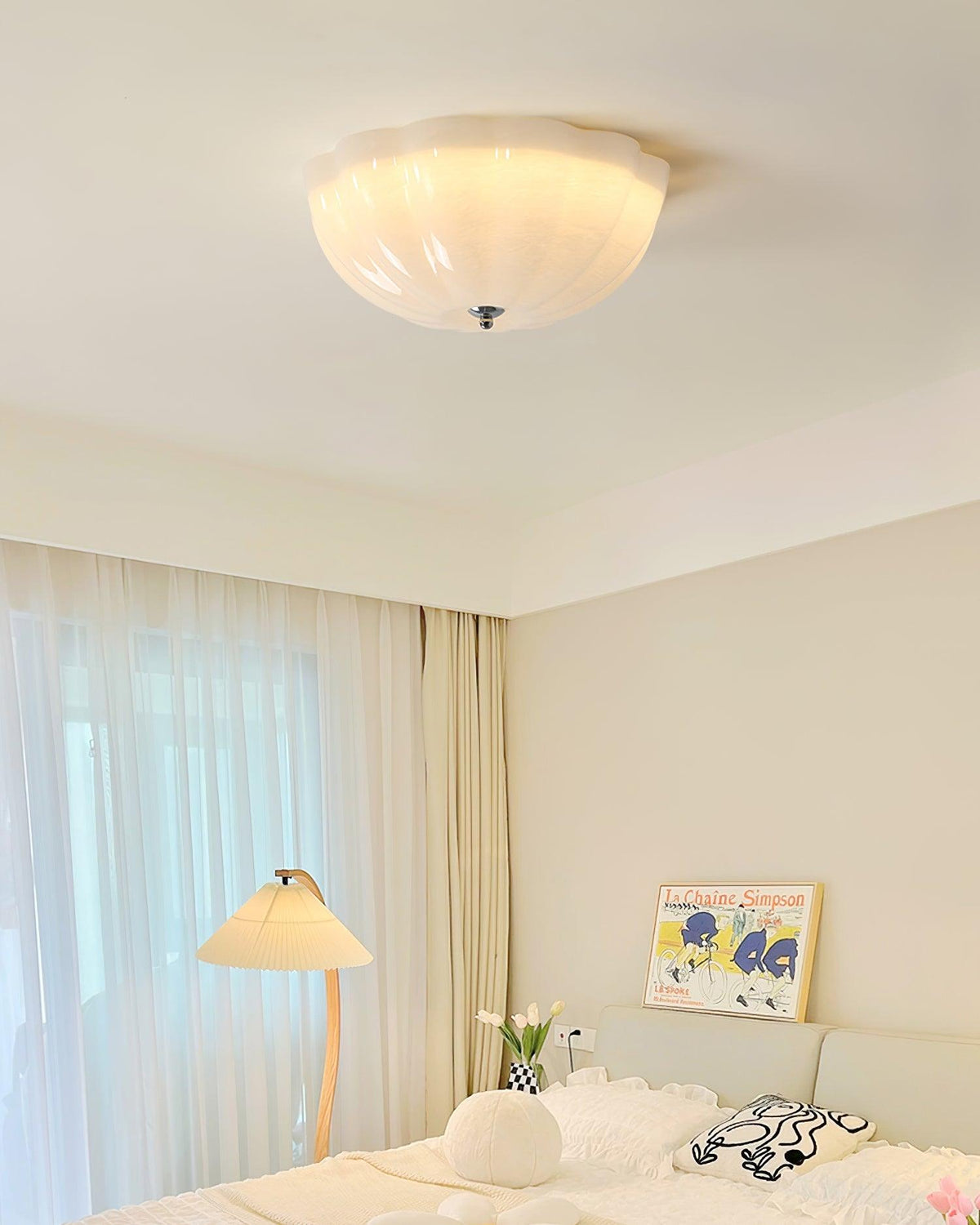 Etta plafoniera vetro Jelly Opalescente per camera da letto