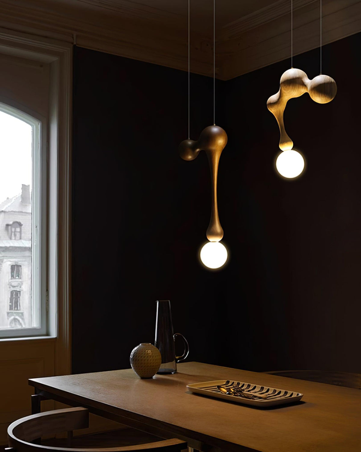 Hale lampada a sospensione in legno lussuoso