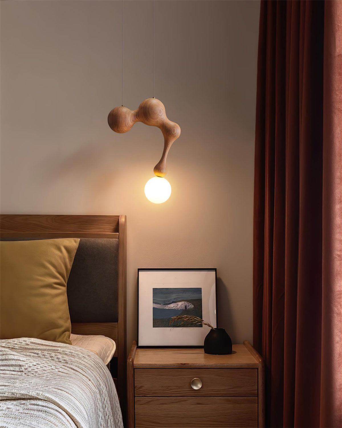 Hale lampada a sospensione in legno lussuoso