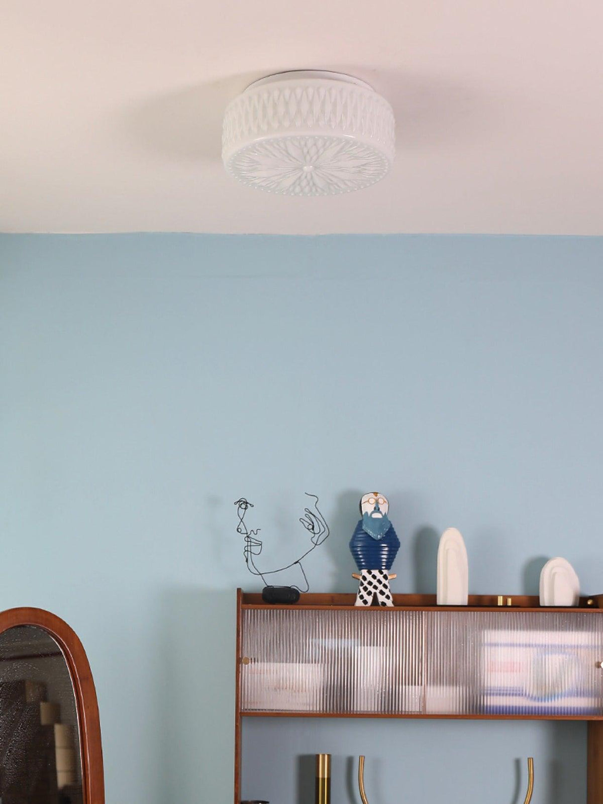 Lioriira lampada da soffitto Paralume in vetro e acrilico moderno Mooncake