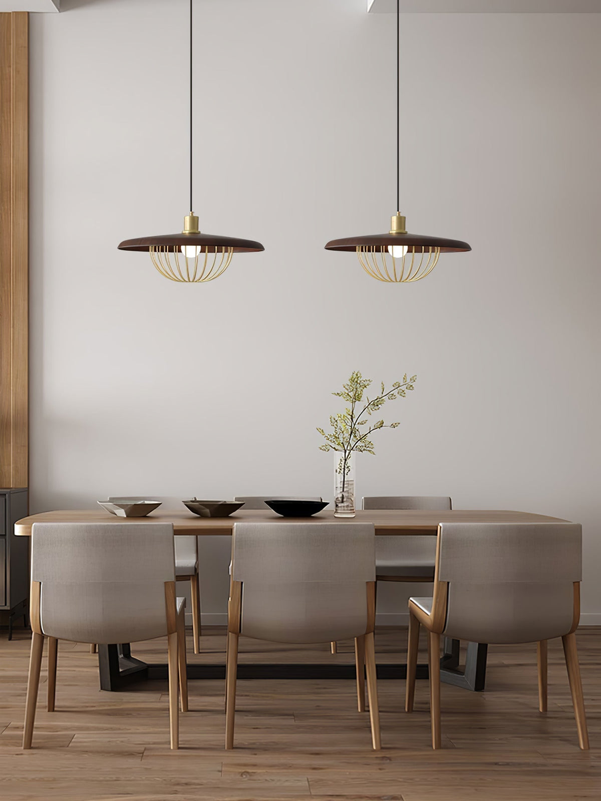 Rinoira lampada a sospensione in legno Retro vintage