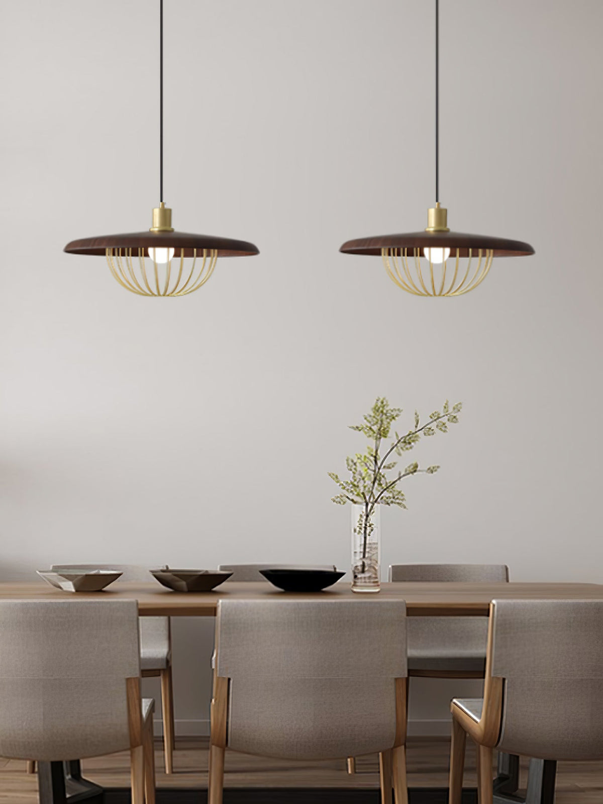 Rinoira lampada a sospensione in legno Retro vintage