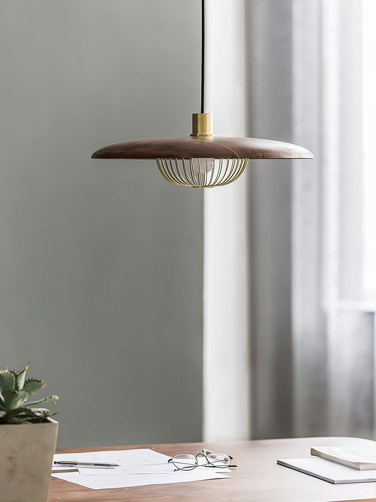 Rinoira lampada a sospensione in legno Retro vintage