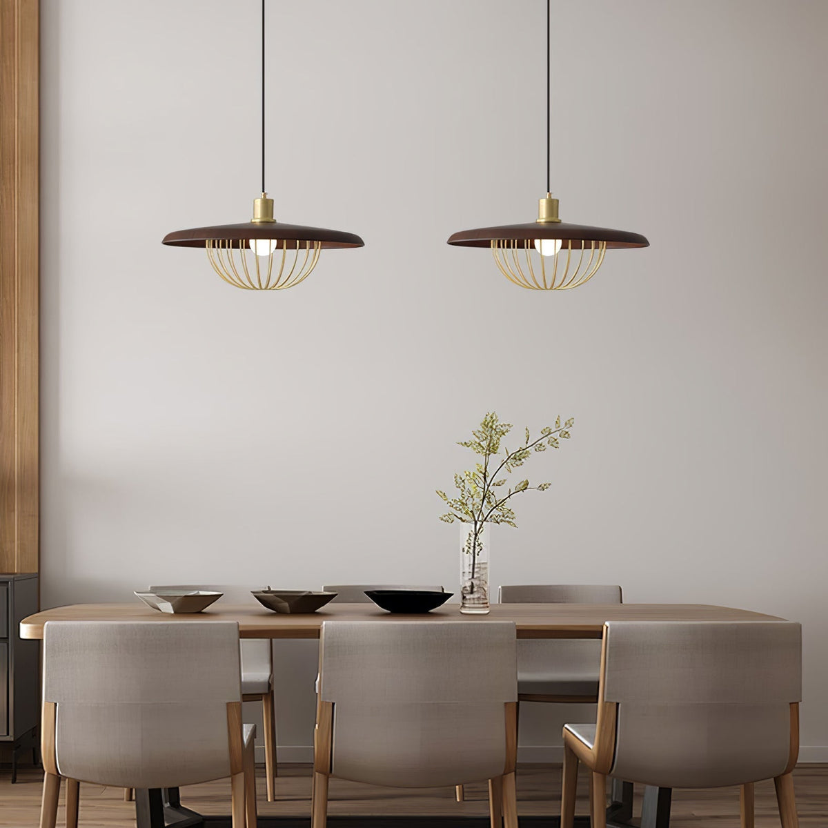 Rinoira lampada a sospensione in legno Retro vintage