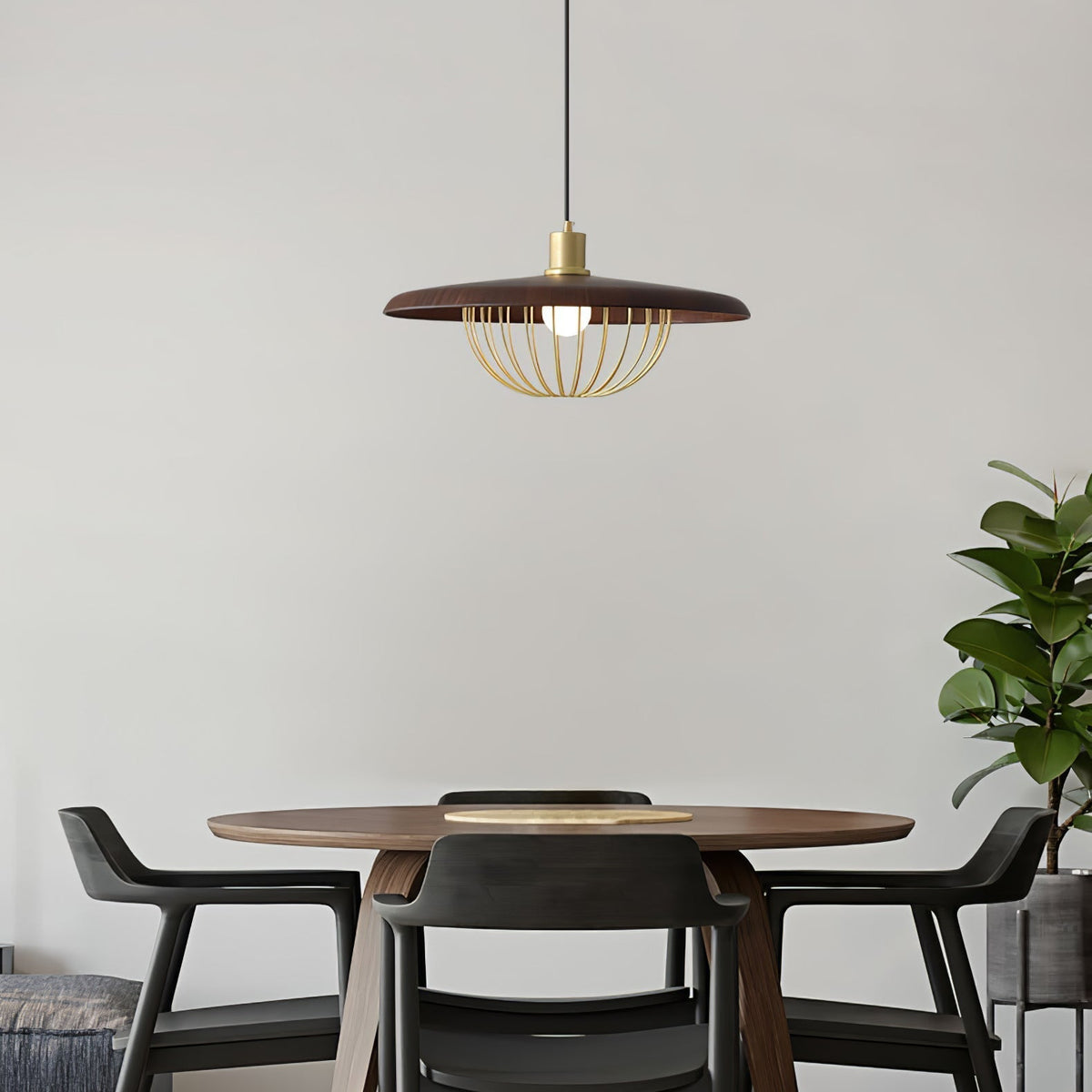 Rinoira lampada a sospensione in legno Retro vintage