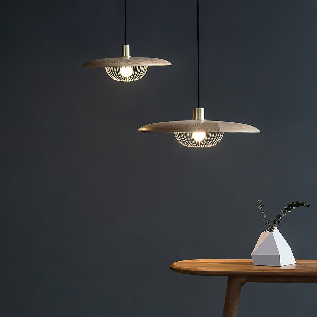 Rinoira lampada a sospensione in legno Retro vintage