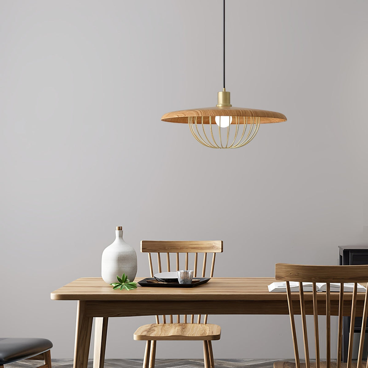 Rinoira lampada a sospensione in legno Retro vintage