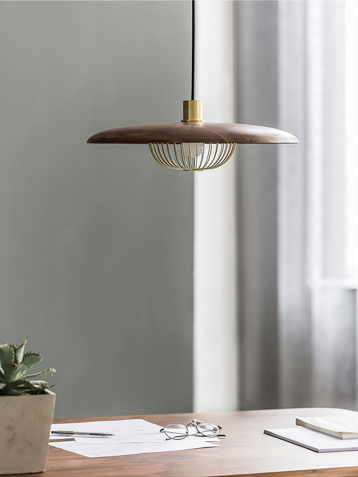 Rinoira lampada a sospensione in legno Retro vintage