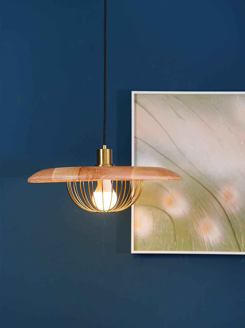 Rinoira lampada a sospensione in legno Retro vintage