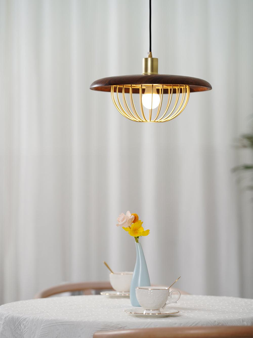 Rinoira lampada a sospensione in legno Retro vintage