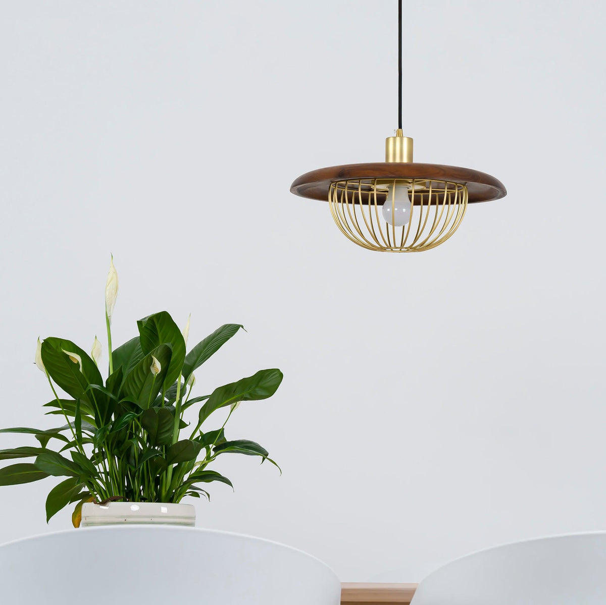 Rinoira lampada a sospensione in legno Retro vintage