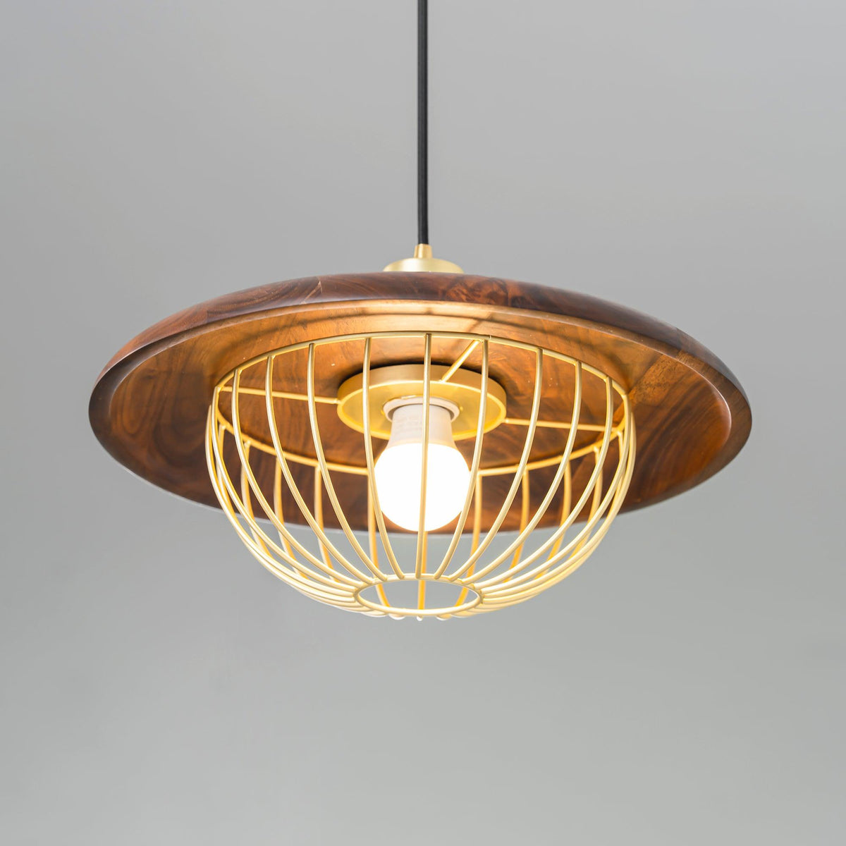 Rinoira lampada a sospensione in legno Retro vintage