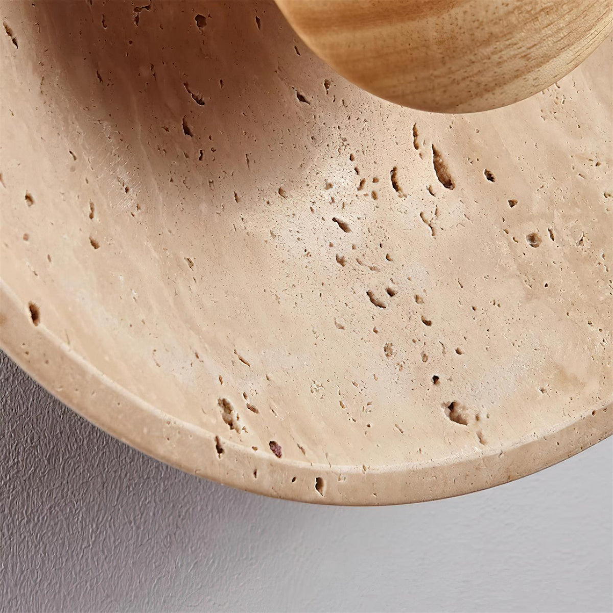 Norvian lampada da parete Tonda in travertino minimalista
