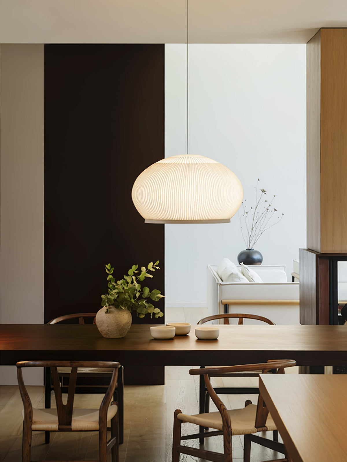 Lineiella lampada a sospensione in tessuto minimalista