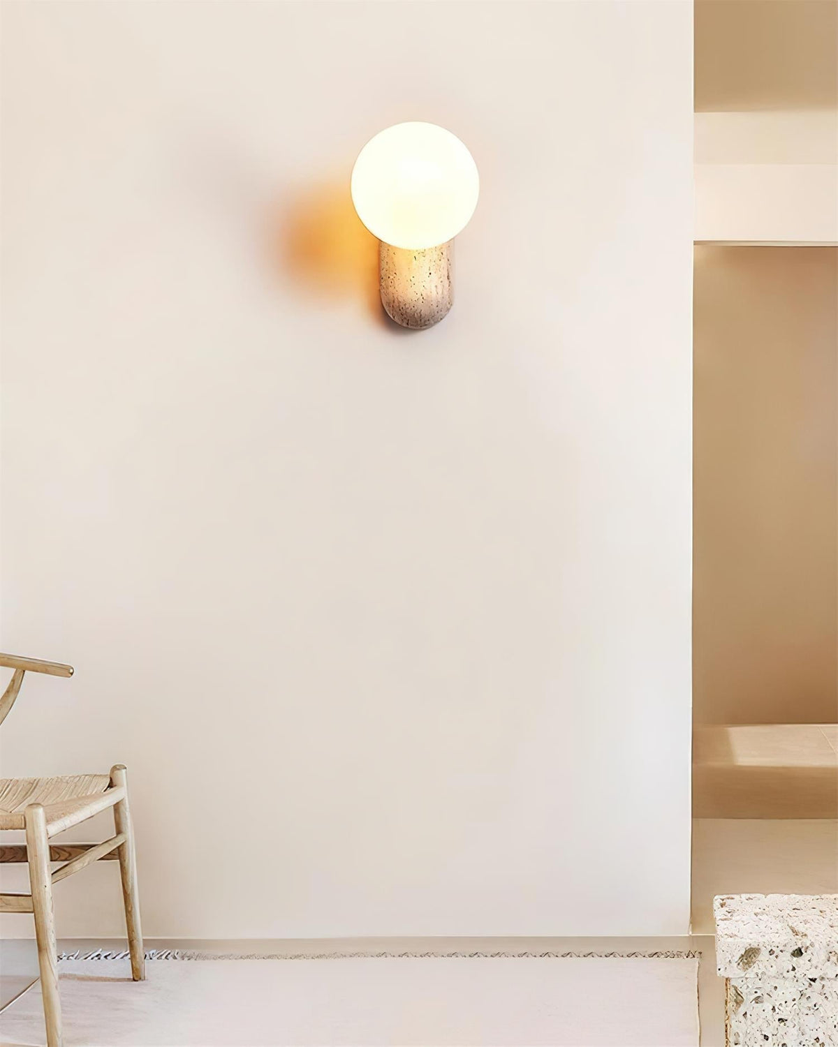 Tavelaria lampada da parete travertino Organic Serenity