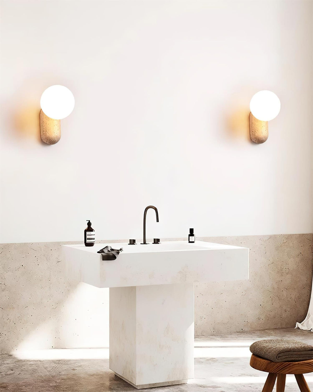 Tavelaria lampada da parete travertino Organic Serenity