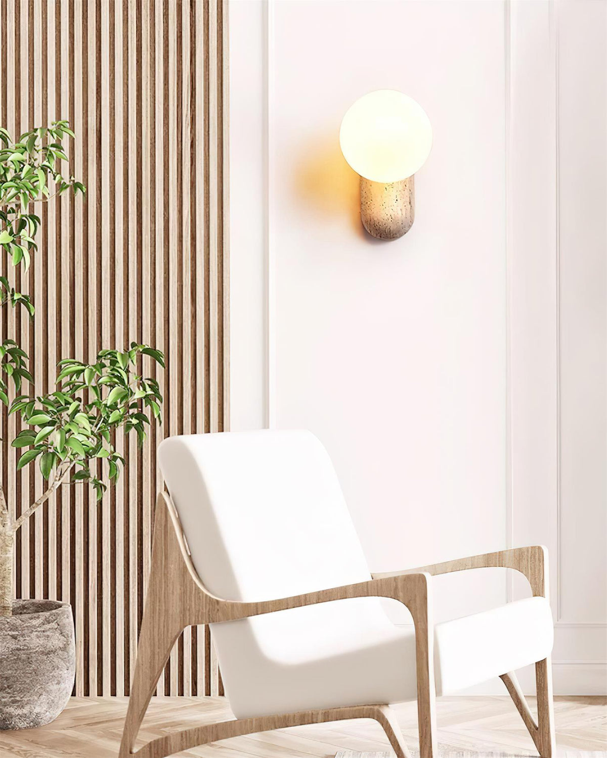 Tavelaria lampada da parete travertino Organic Serenity