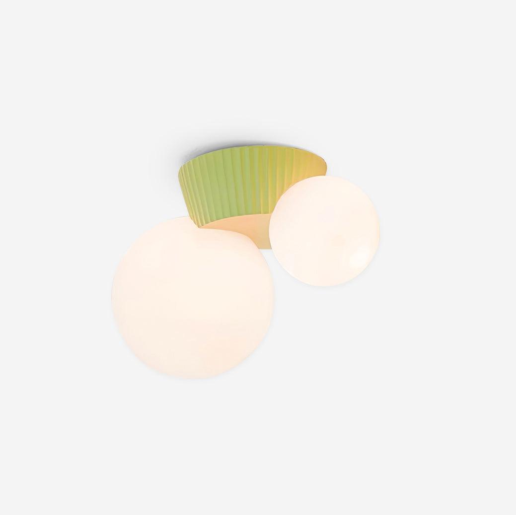 Tovae lampada da soffitto Playful Asymmetry con due globi in vetro smerigliato