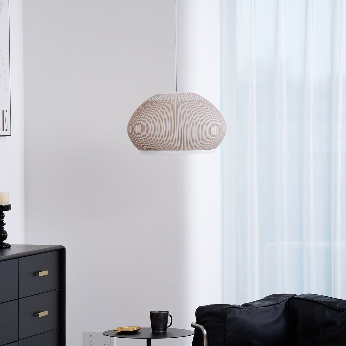 Lineiella lampada a sospensione in tessuto minimalista
