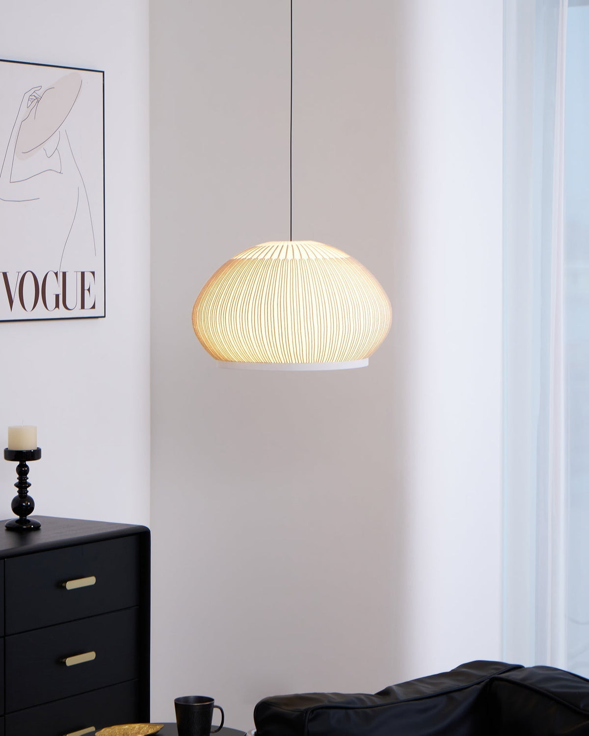 Lineiella lampada a sospensione in tessuto minimalista