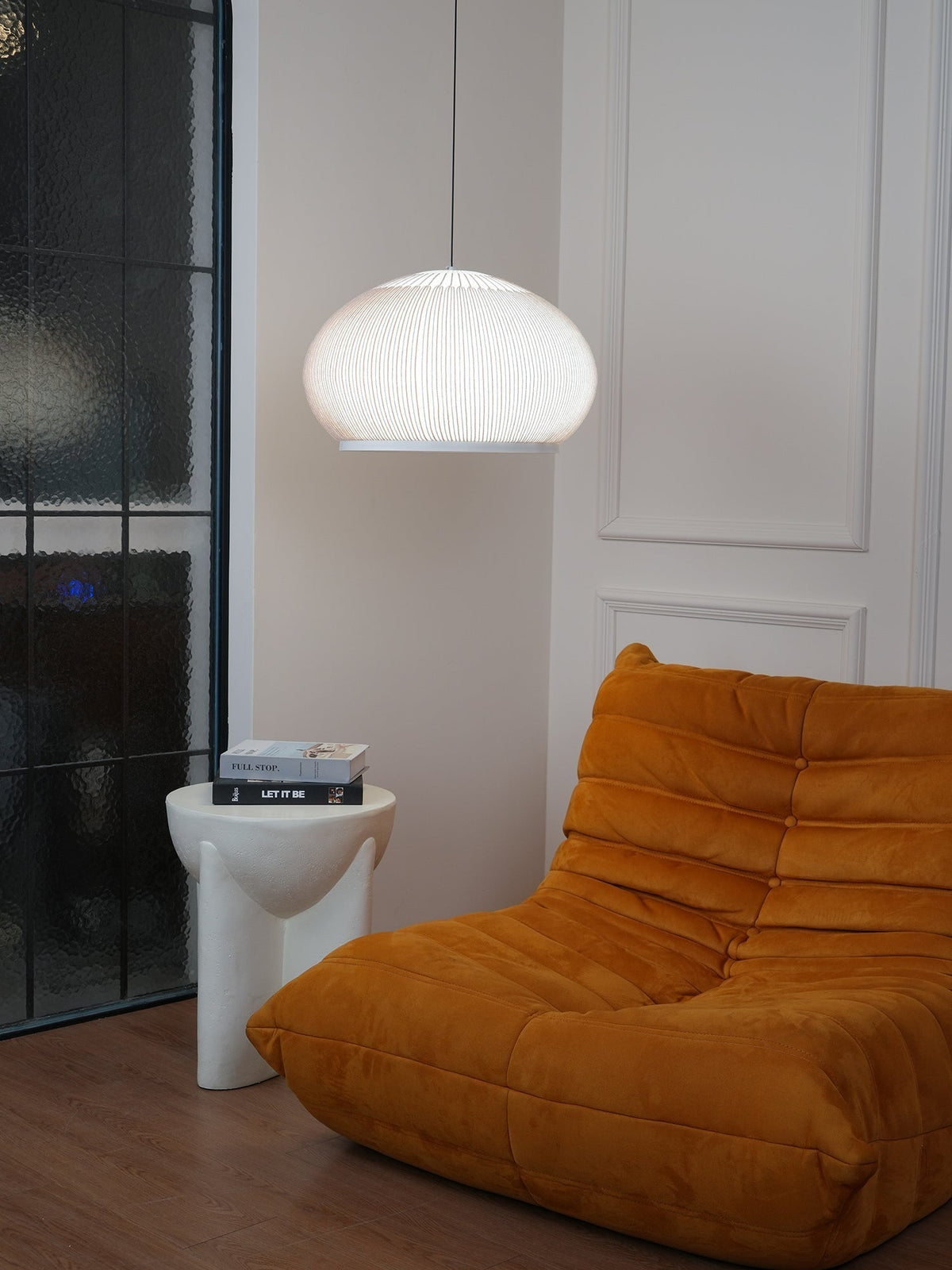 Lineiella lampada a sospensione in tessuto minimalista