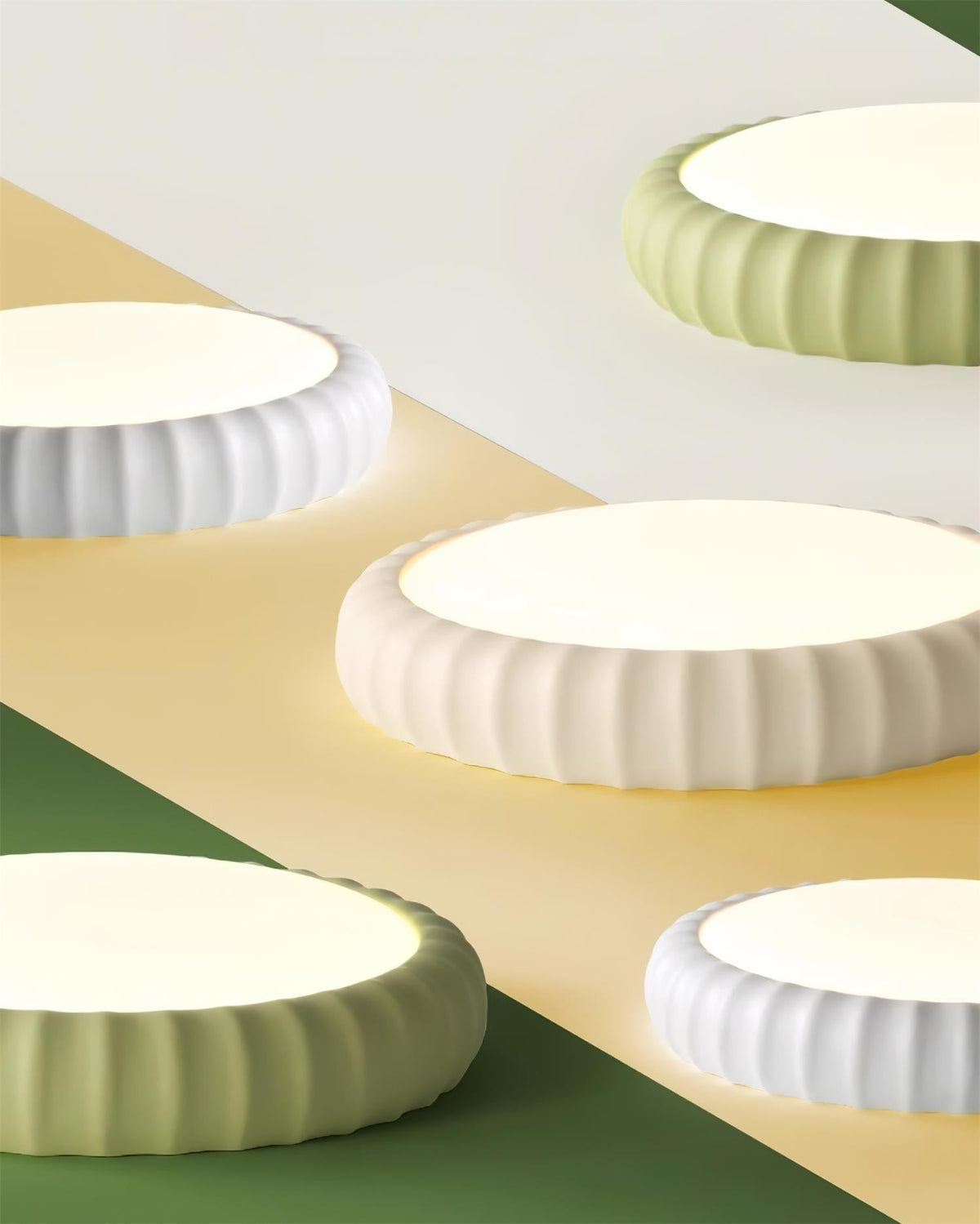 Lampada da soffitto in resina verde minimalista moderna