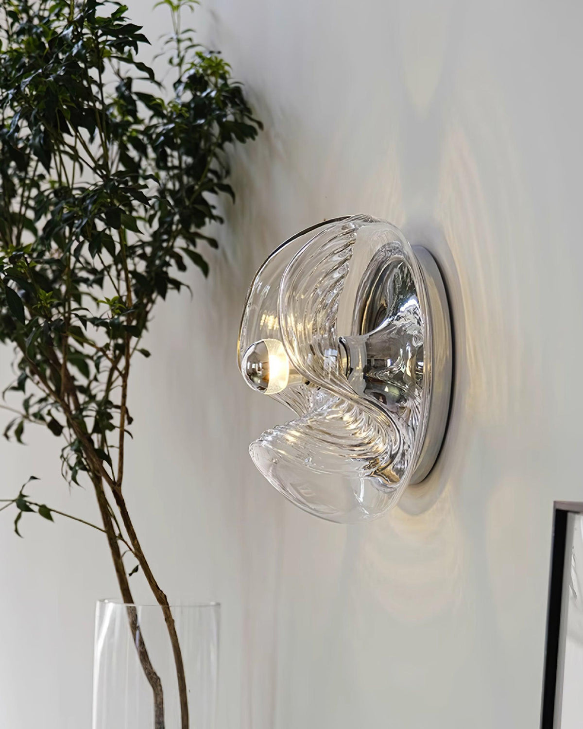 Lampada da parete Swirl Texture Clear ambra Fumé Grigio moderno
