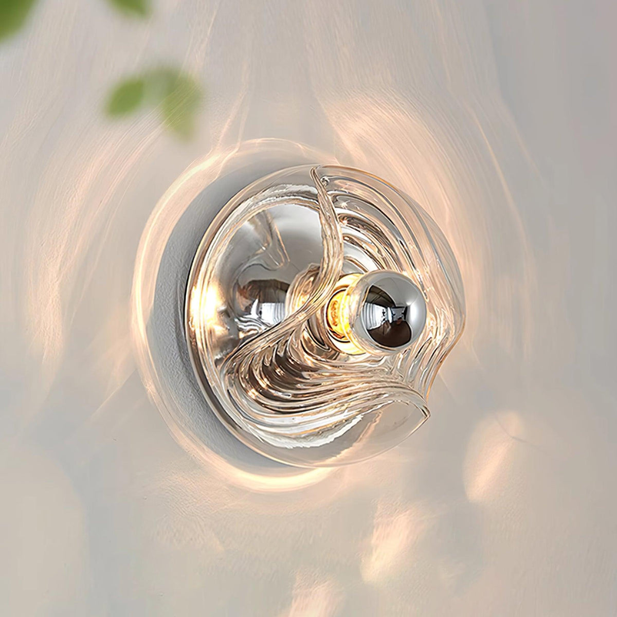 Lampada da parete Swirl Texture Clear ambra Fumé Grigio moderno