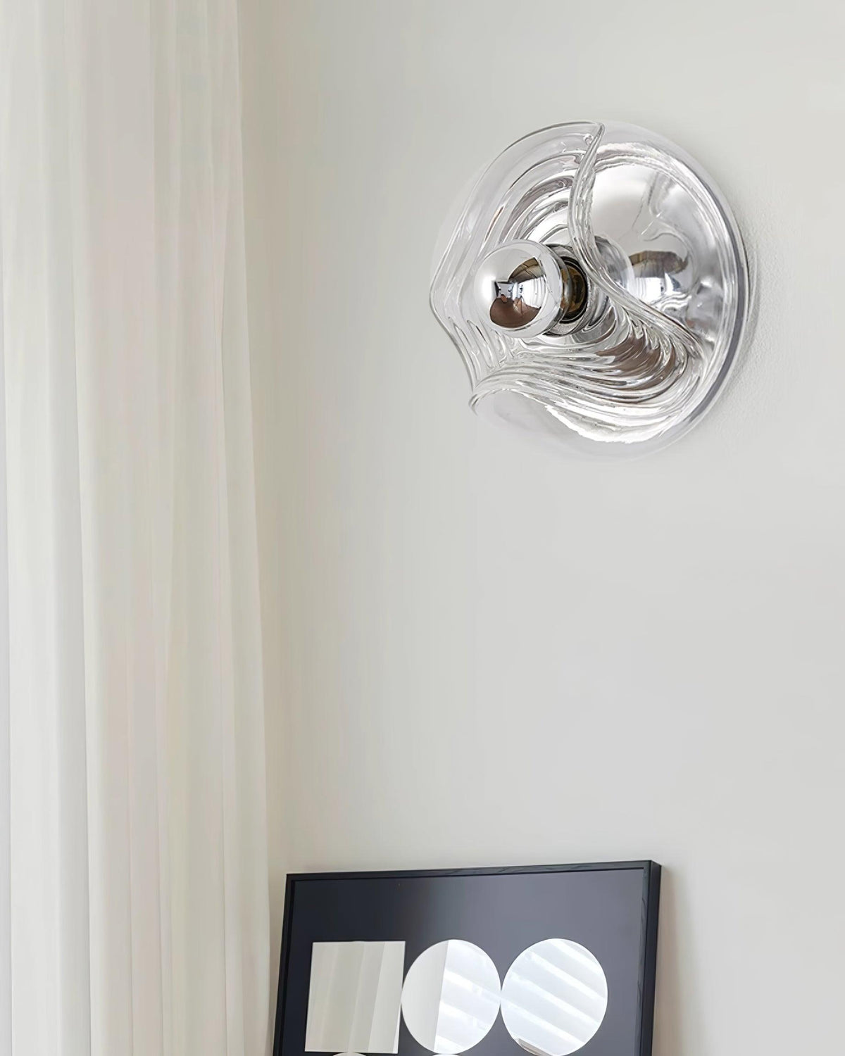 Lampada da parete Swirl Texture Clear ambra Fumé Grigio moderno