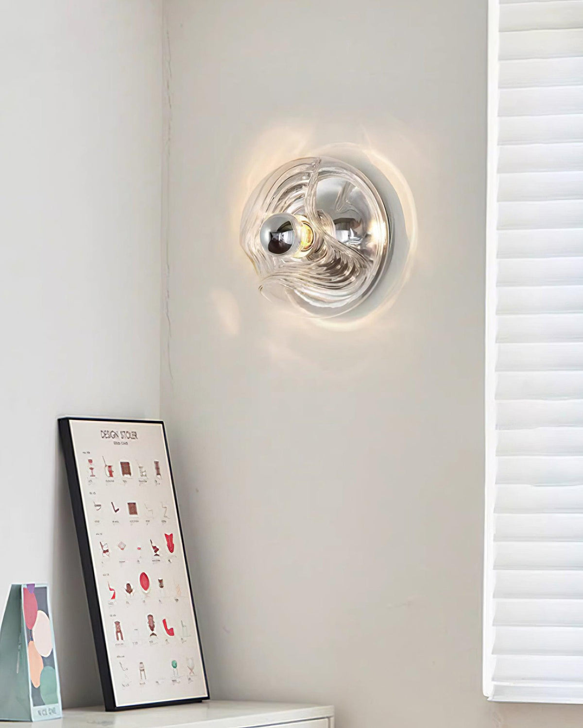 Lampada da parete Swirl Texture Clear ambra Fumé Grigio moderno