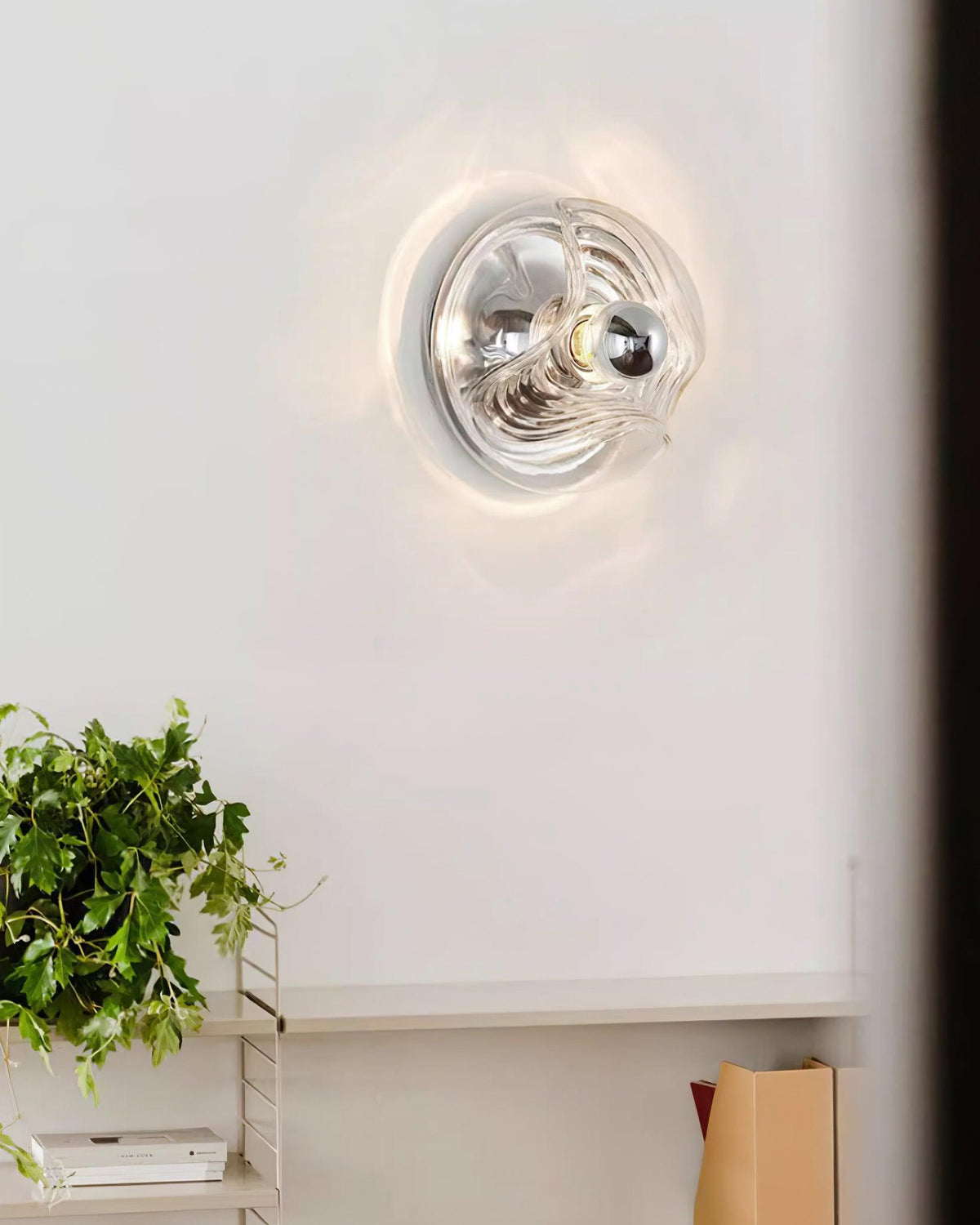 Lampada da parete Swirl Texture Clear ambra Fumé Grigio moderno